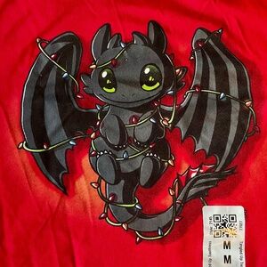 Holiday tee turtle shirt with Toothless
